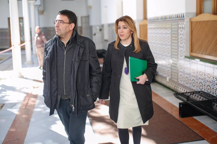 Mario Jiménez y Susana Díaz en el Parlamento