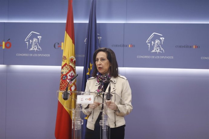 Rueda de prensa en el Congreso de la portavoz del PSOE, Margarita Robles