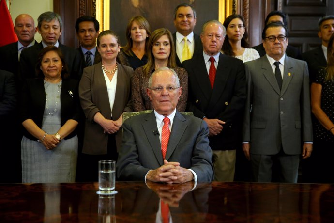 Peru's President Pedro Pablo Kuczynski addresses the nation as he resigns at the