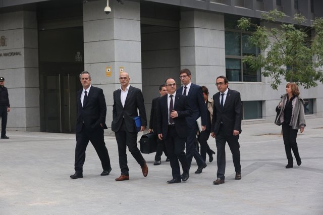 Rull, Forn, Romeva, Turull y Borras llegan a la Audiencia Nacional para declarar
