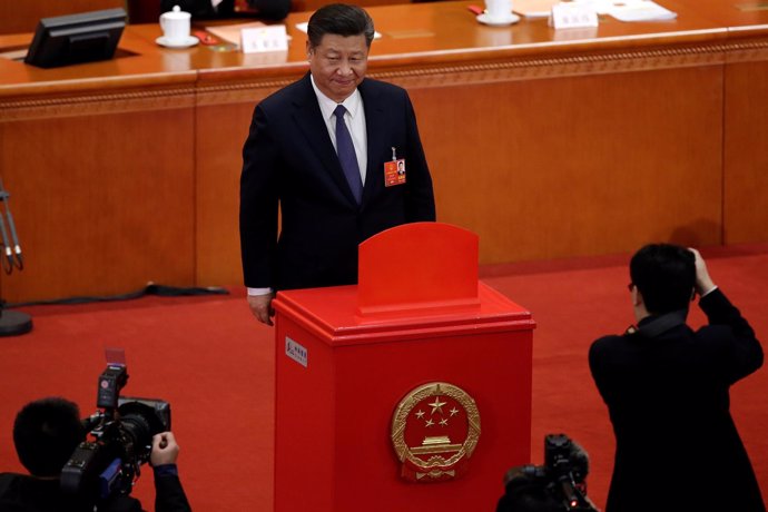 El presidente chino Xi Jinping  en el Gran Salón del Pueblo en Beijing (China)