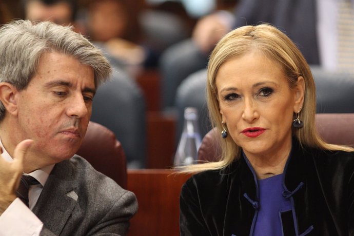 Ángel Garrido y Cristina Cifuentes en la Asamblea de Madrid