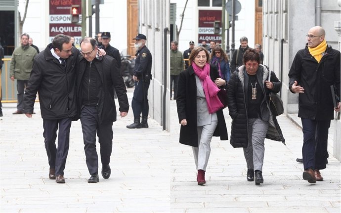 Josep Rull, Jordi Turull, Carme Forcadell, Dolors Bassa i Raül Romeva