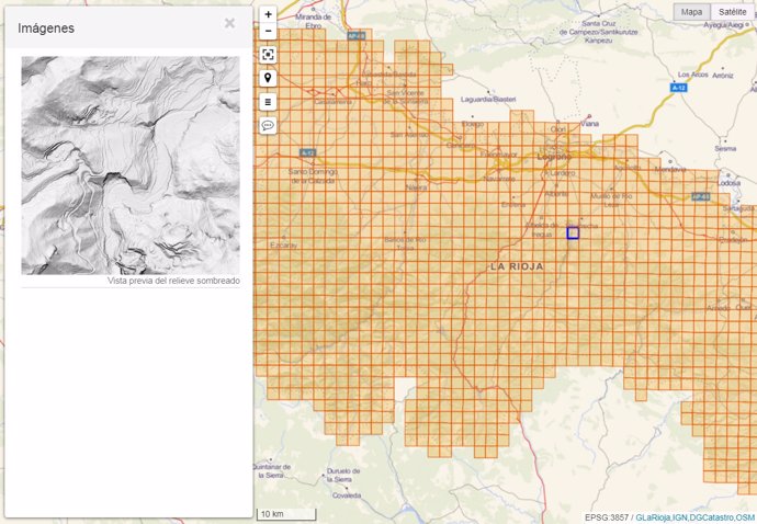 Mapa relieve de La Rioja