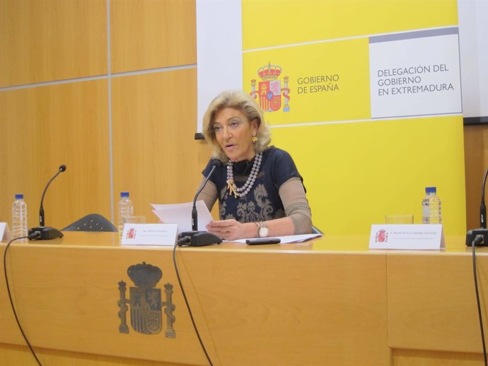 Cristina Herrera en rueda de prensa en Badajoz