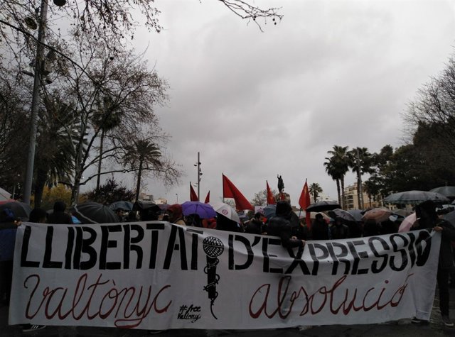 Manifestación en apoyo a Valtonyc