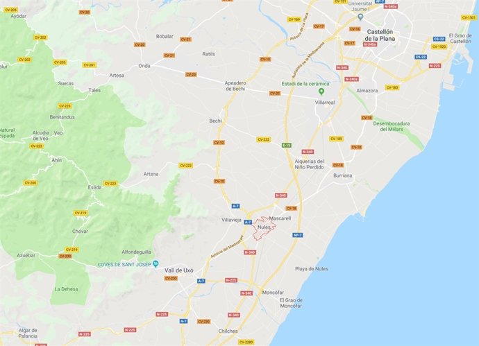 Localización de Nules (Castellón)