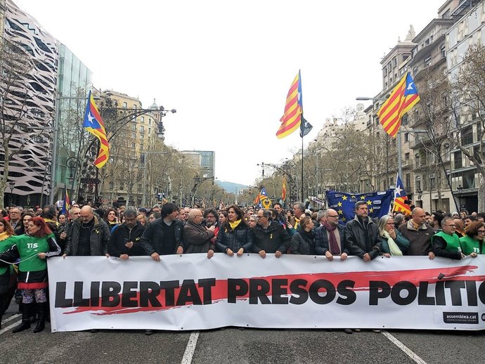 Manifestació contra la detenció d'Carles  Puigdemont