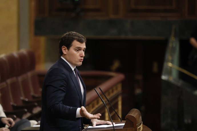 El líder de Ciudadanos, Albert Rivera, intervé en el Ple del Congrés
