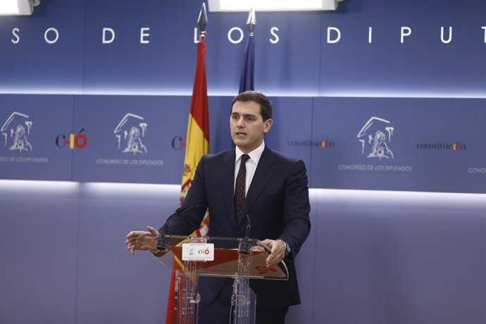 Roda de premsa del líder de Cs, Albert Rivera, al Congrés