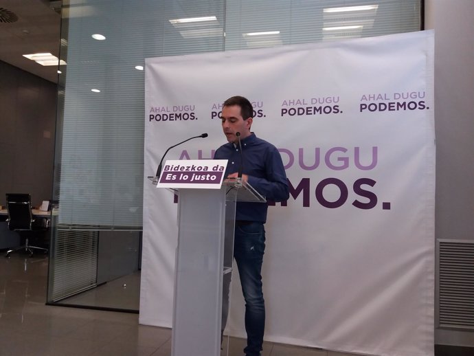 Rueda de prensa de Andeka Larrea, Podemos Euskadi