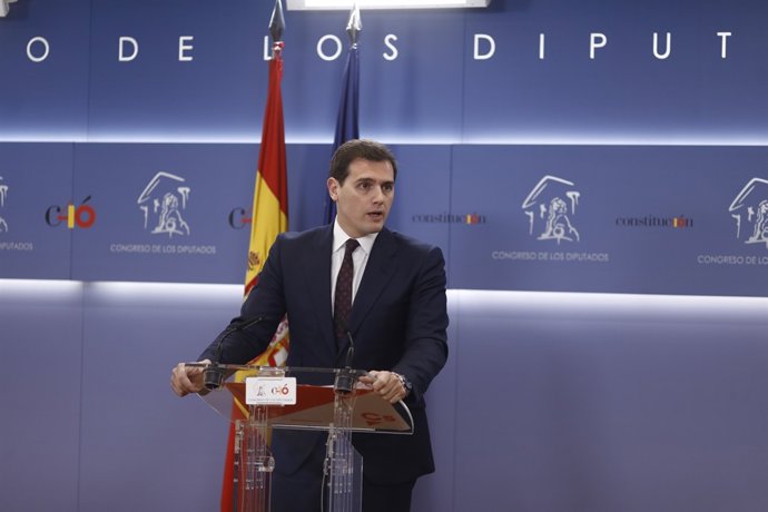 Roda de premsa del líder de Ciutadans, Albert Rivera, al Congrés