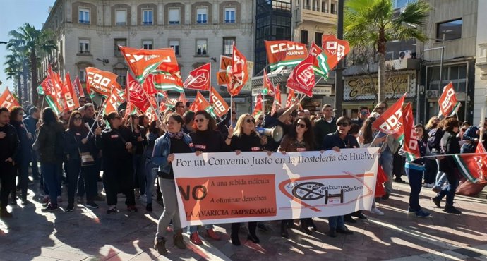 Manifestación de trabajadores del sector de la hostelería. 