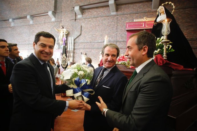 Juanma Moreno, este lunes en la Semana Santa de Jerez
