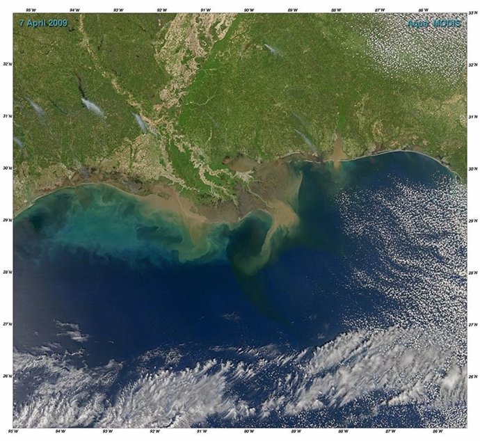 Imagen del Golfo de México captada por la NASA