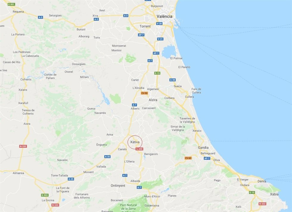 Localización de Xàtiva