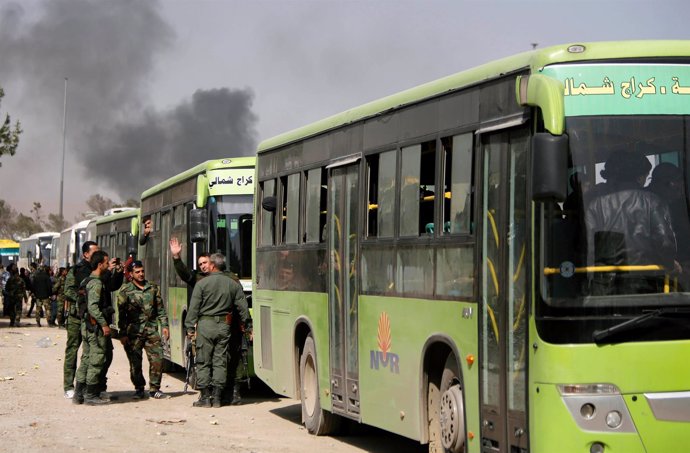 Evacuación de milicianos en Ghuta Oriental