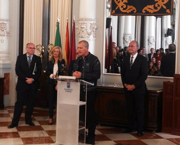 Antonio Banderas en un acto de la Fundación Lágrimas y Favores