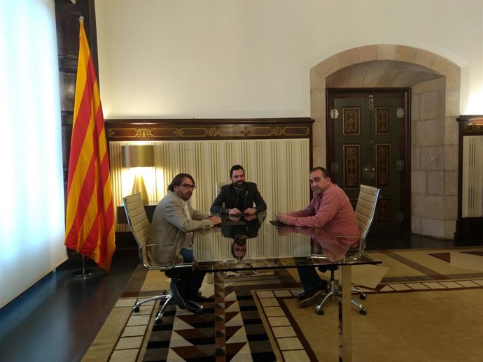 Camil Ros, Roger Torrent y Javier Pacheco