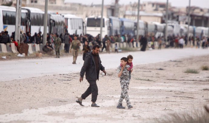 Evacuación en Harasta, en Ghuta Oriental 