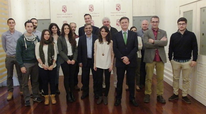 Francisco Vázquez con los becarios, 27-3-2018