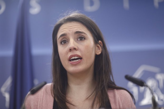 Roda de premsa de la portaveu de Podem al Congrés, Irene Montero