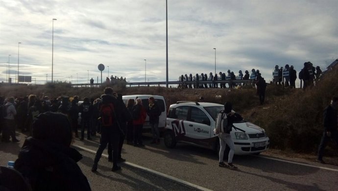Protesta dels CDR a Soses (Lleida)