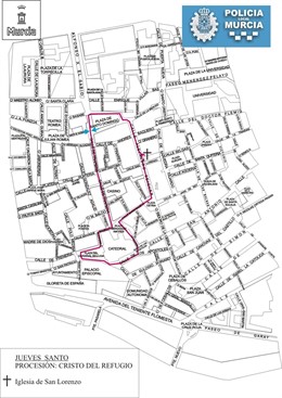RECORRIDO PROCESIÓN CIRSTO DEL REFUGIO