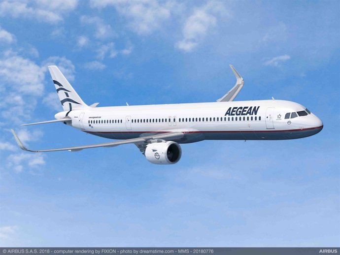 Uno de los nuevos aviones A320neo de Airbus que ha comprado Agean Airlines. 