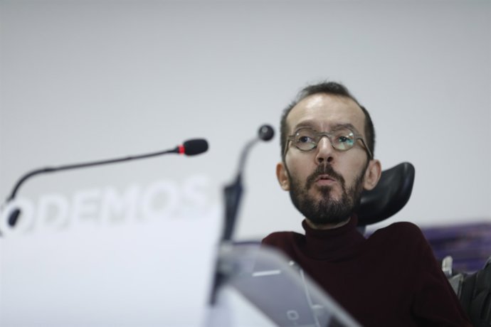 Roda de premsa de Pablo Echenique a la seu de Podem
