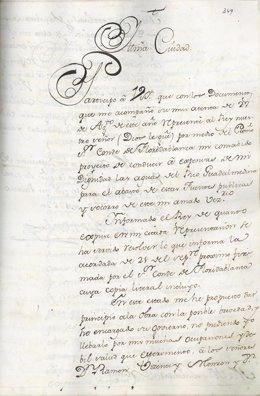 Documento expuesto en el Archivo Municipal 