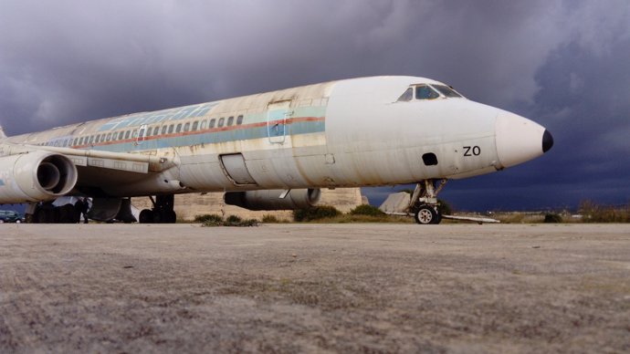 El avión Coronado lleva casi 30 años en Son Sant Joan tras la quiebra de Spantax