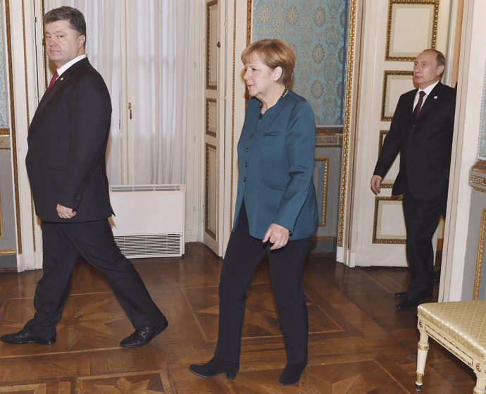 Poroshenko, Merkel y Putin