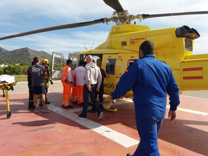 Rescate en helicóptero en Pedreguer