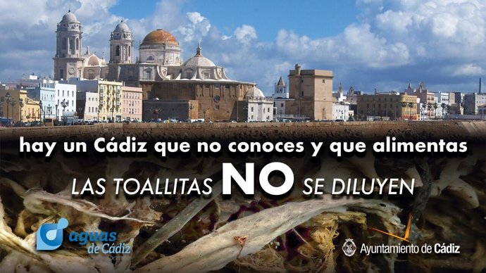 Campaña de Aguas de Cádiz por el uso de toallitas