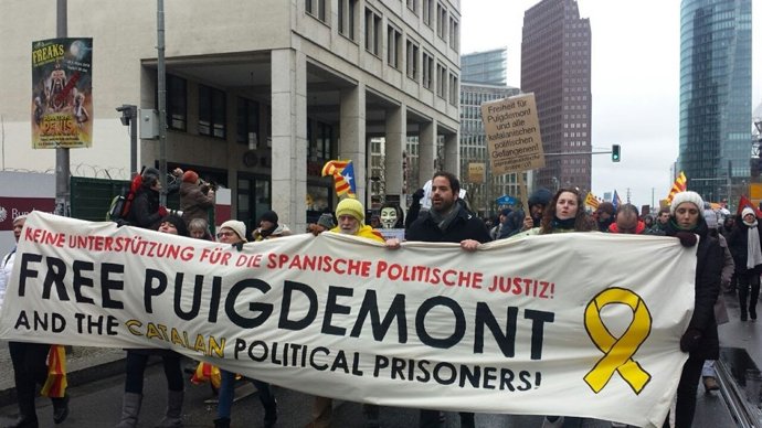 Manifestación en Berlín para reclamar la liberación de Puigdemont