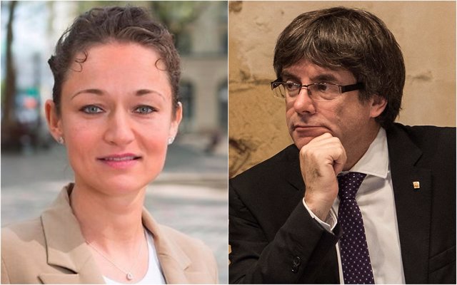 Zaklin Nastic y Carles Puigdemont