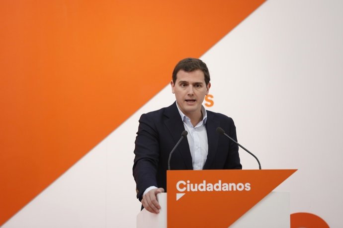 Roda de premsa del líder de Ciudadanos, Albert Rivera