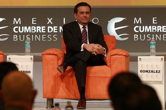 Ildefonso Guajardo Villarreal, secretary of economy for Mexico, participates in 
