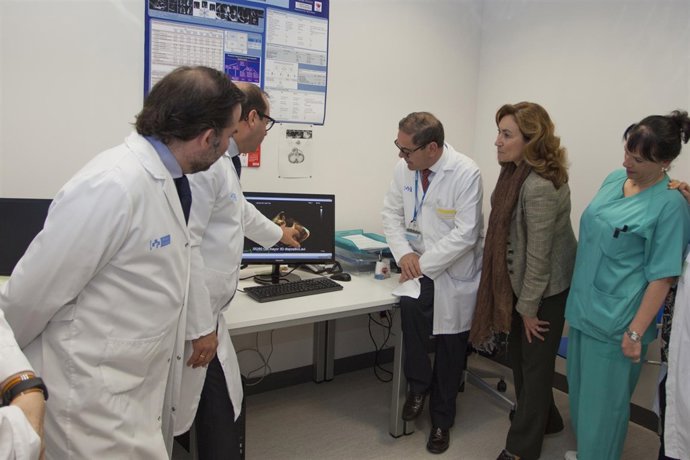 Martín, durante la visita