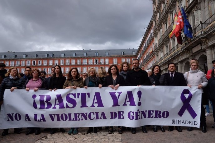 Concentración contra la violencia de género en Madrid