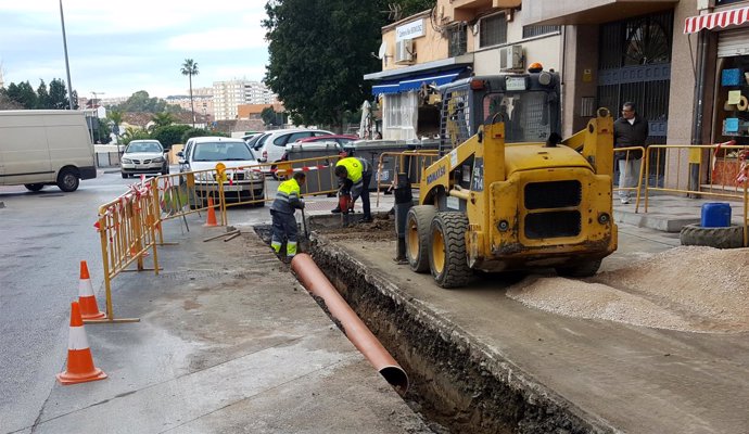 Obras redes aguas pluviales Málaga capital