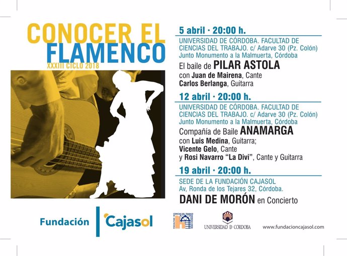 Cartel del ciclo 'Conocer el Flamenco' en Córdoba