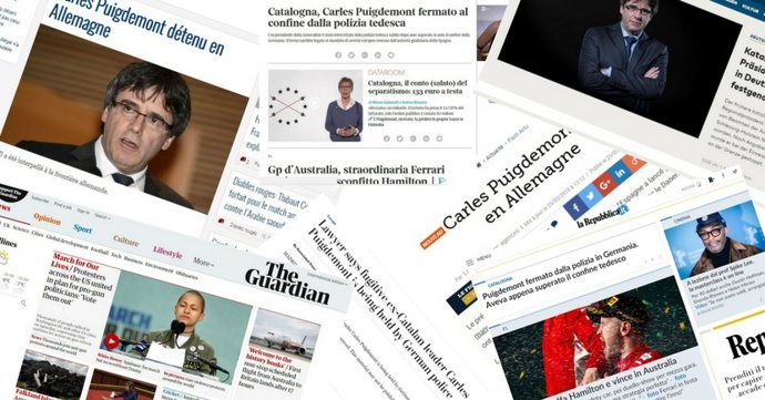 Premsa internaiconal detenció Puigdemont
