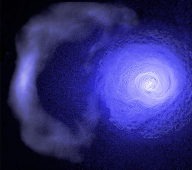 Recreación del frente observado en Perseo