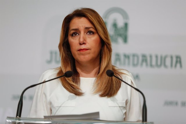 Susana Díaz en rueda de prensa en el Palacio de San Telmo