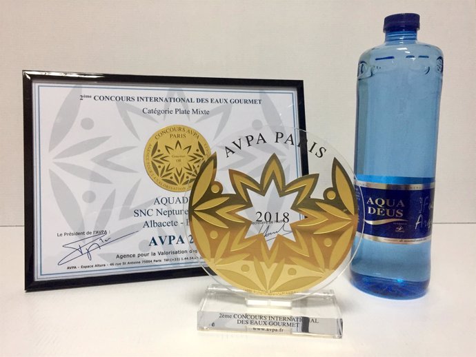 Aquadeus, medalla de oro en el concurso internacional de Aguas Gourmet