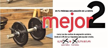 Cartel campaña para animar a marcar las X en la Declaración de la Renta