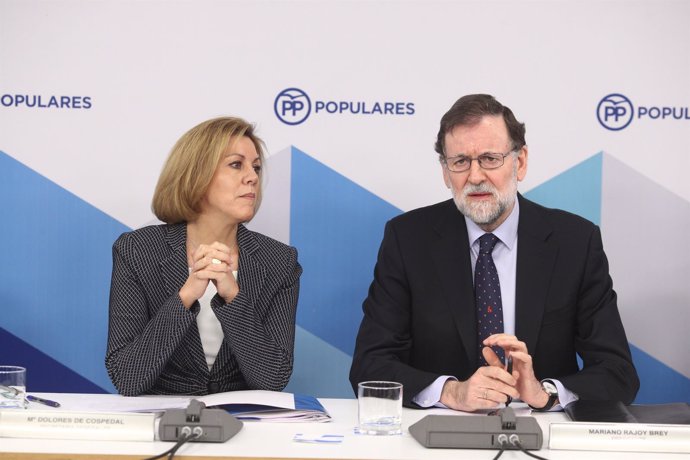 Rajoy y Cospedal en la reunión del Comité Ejecutivo Nacional del PP