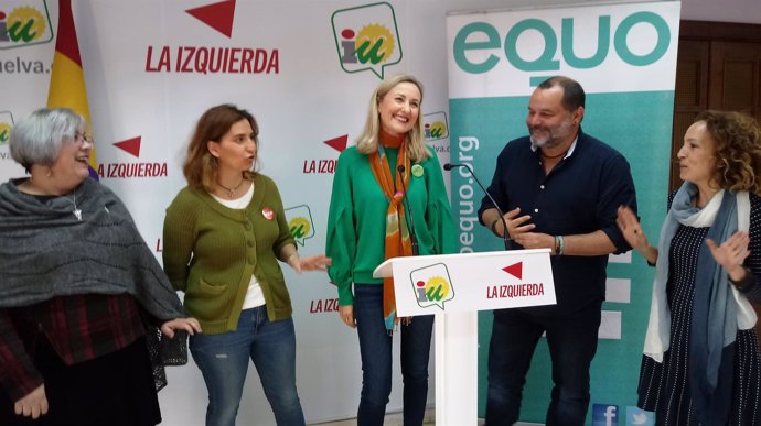 Rueda de prensa conjunta de IU y Equo en Huelva. 